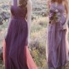 Homrain A-Line Covertible Pleated Tulle Long Bridesmaid Dress | Dusty Rose Bridesmaid Dress