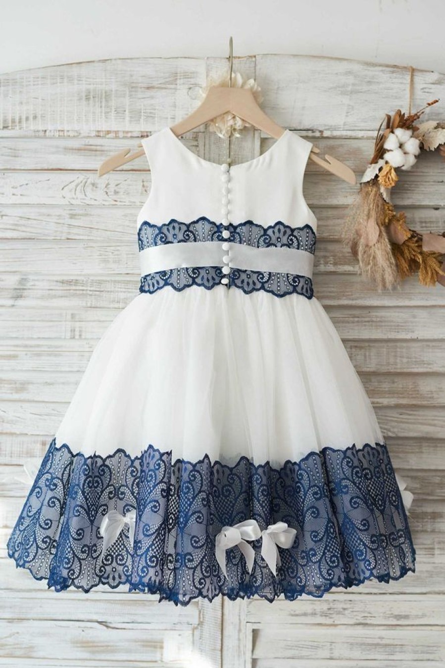 Homrain Navy Flower Girl Dress With Bowknot | Flower Girl Dresses