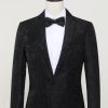 Homrain Jacquard Satin Notched Lapel Men'S Blazer | Wedding Suits