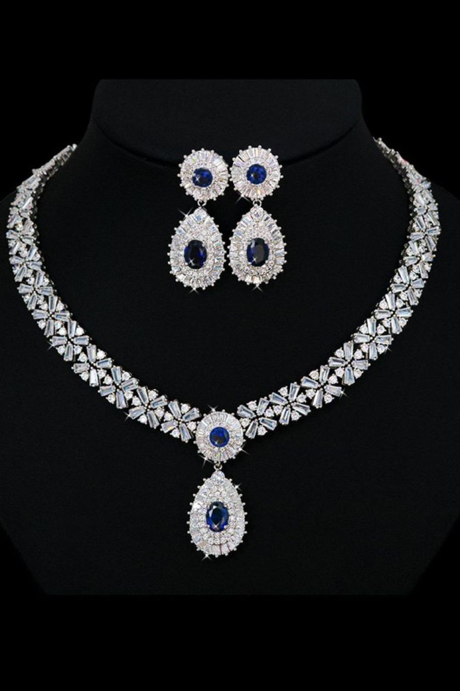 Homrain Crystal Necklace Earring Jewelry Set | Necklace