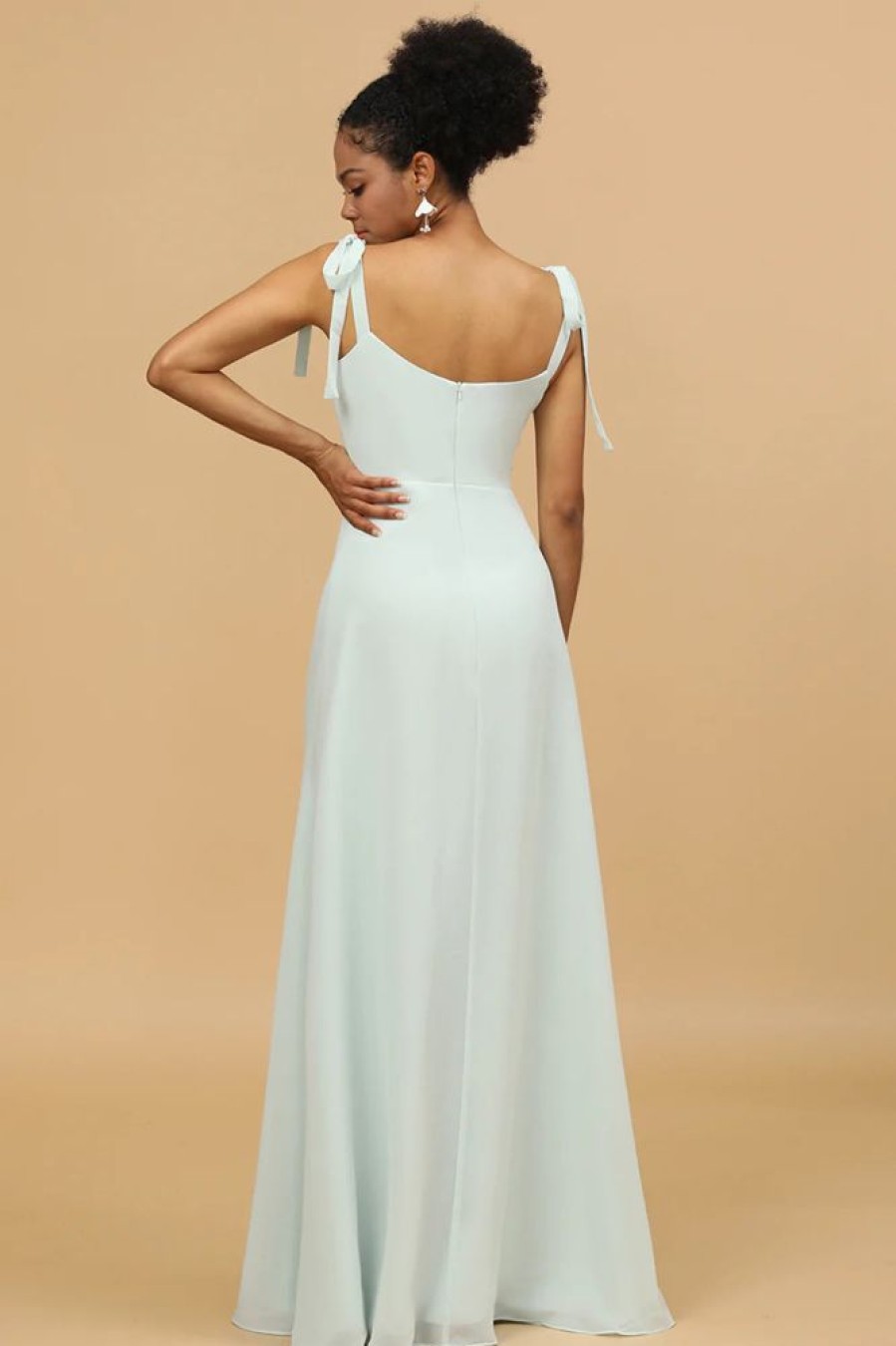 Homrain Spaghetti Straps Bridesmaid Dress With Slit | Wedding Guest Dresses