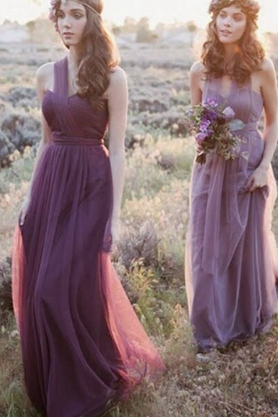 Homrain A-Line Covertible Pleated Tulle Long Bridesmaid Dress | Bridesmaid Dresses 2024