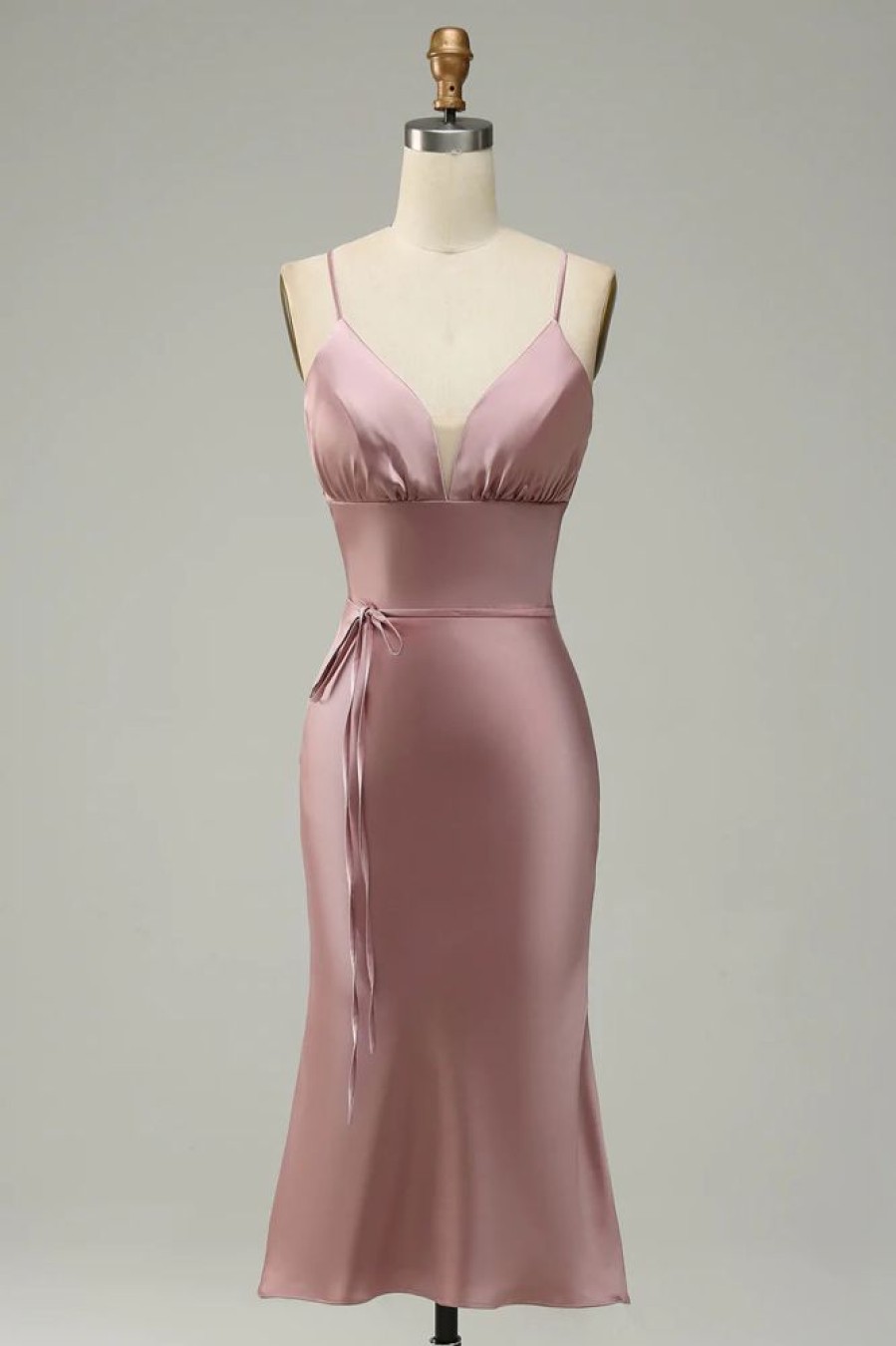 Homrain Spaghetti Straps Satin Wedding Guest Dress | Bridesmaid Dresses 2024