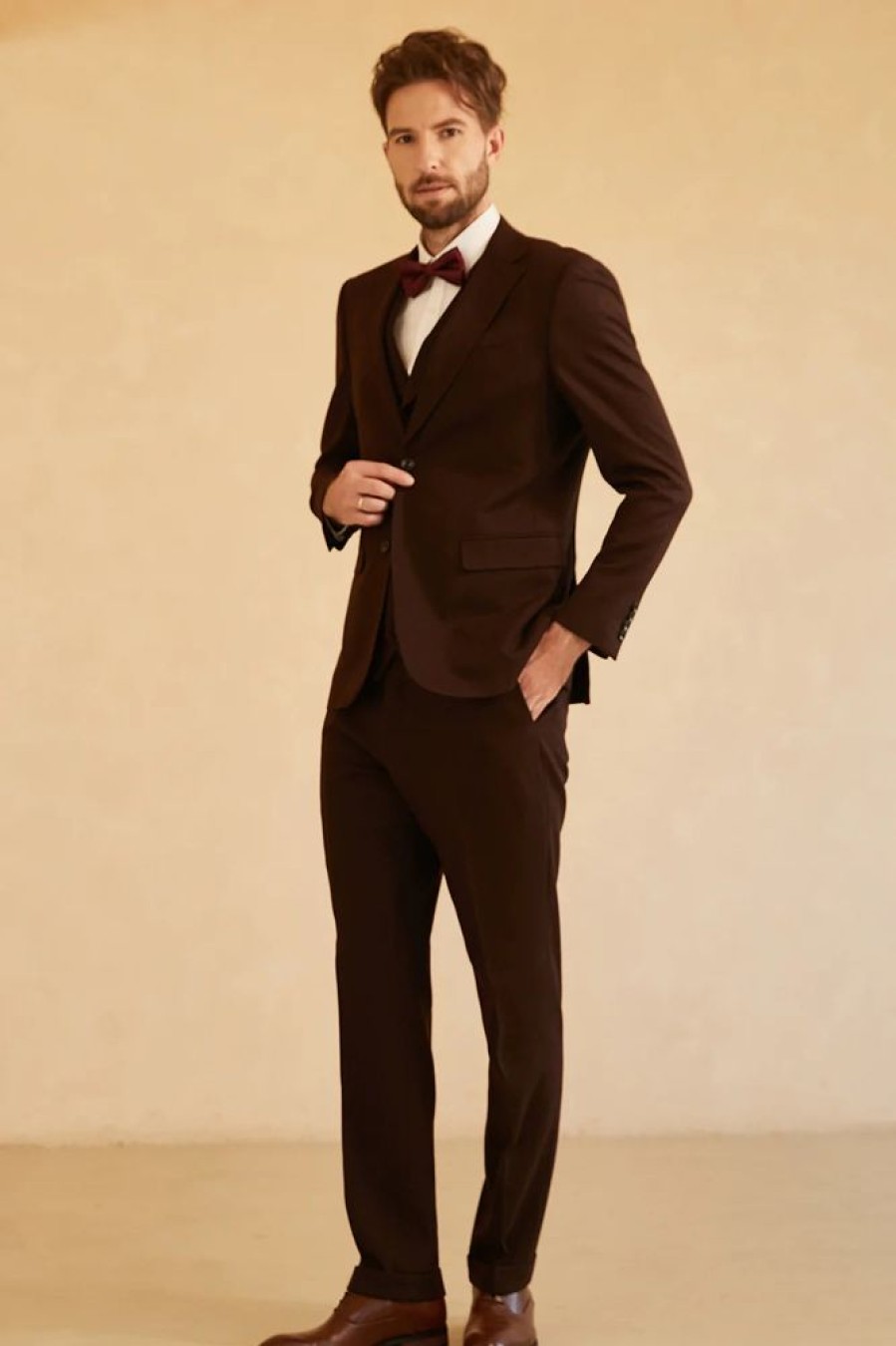 Homrain Notched Lapel Two Button Dark 3 Piece Suit Wedding | Prom Suits