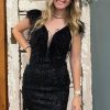 Homrain Sparkly Lace Tight Short Homecoming Dress With Feathers | Black Hoco Dresses