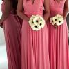 Homrain A-Line Covertible Long Pleated Chiffon Boho Bridesmaid Dress | Bridesmaid Dresses