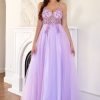 Homrain Beading Tulle Prom Dress | Purple Prom Dresses