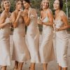 Homrain Mid-Calf Spaghetti Straps Bridesmaid Dress | Boho Bridesmaid Dresses