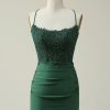 Homrain Beaded Short Tight Homecoming Dress With Appliques | Green Prom Dresses