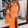 Homrain Sparkly Sequins Mermaid Prom Dress | Orange Prom Dresses