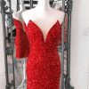 Homrain Sparkly Sweetheart Sequins Tight Short Homecoming Dress | Red Hoco Dresses