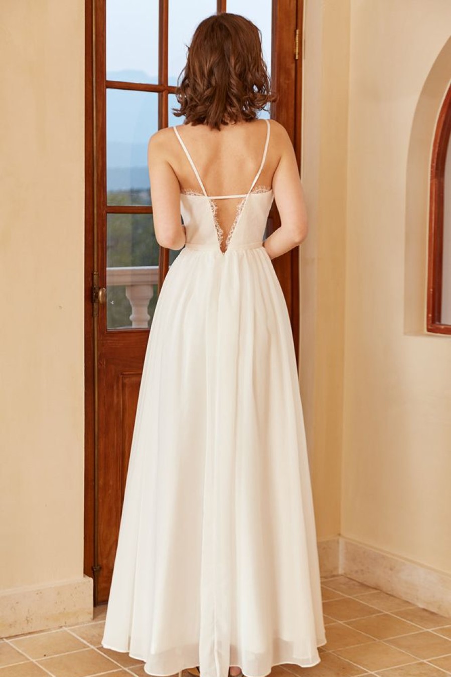 Homrain Spaghetti Straps Simple Wedding Dress | Simple Wedding Dresses