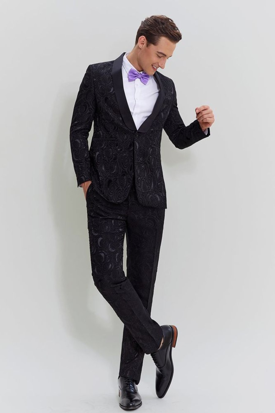 Homrain Men'S 2-Piece Jacquard Homecoming Suits | Prom Suits