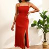 Homrain Chiffon Mid-Calf Bridesmaid Dress With Slit | Bridesmaid Dress Under 100