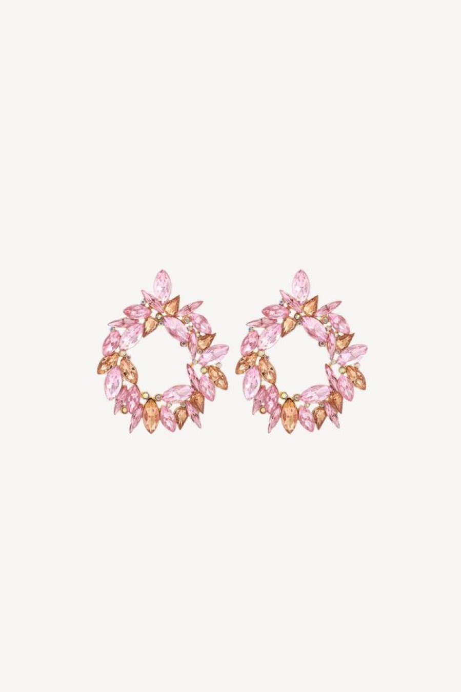 Homrain Rhinestone Geometric Round Earrings | Bridal Accessories