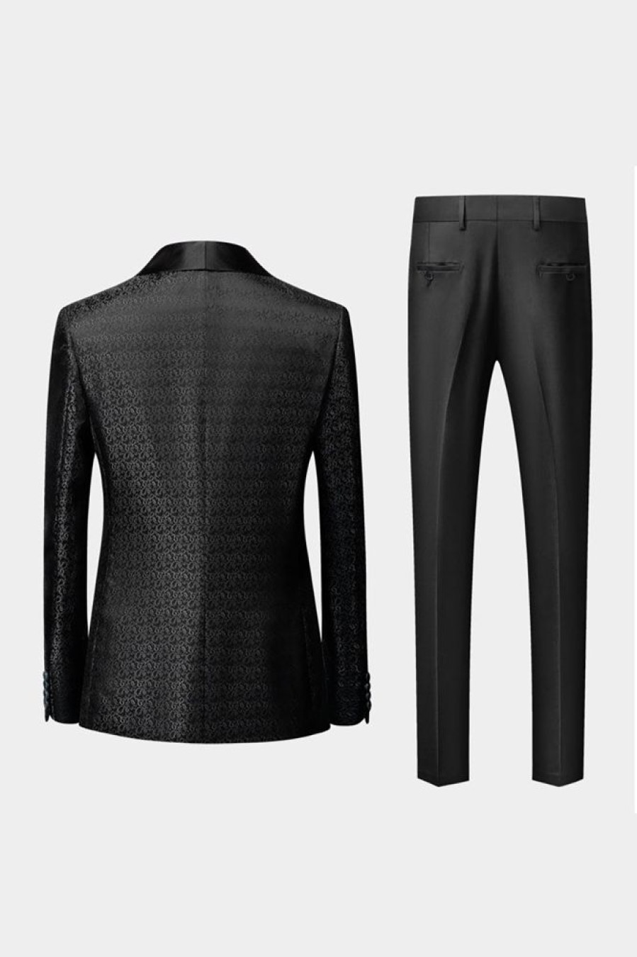 Homrain Shawl Lapel Jacquard 3 Pieces Men'S Suits | Wedding Suits