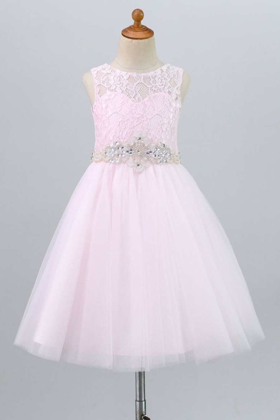 Homrain Lace Pink Flower Girl Dress With Beaded | Flower Girl Dresses