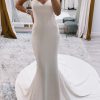 Homrain Simple Sweep Train Boho Long Mermaid Wedding Dress | Mermaid Wedding Dresses