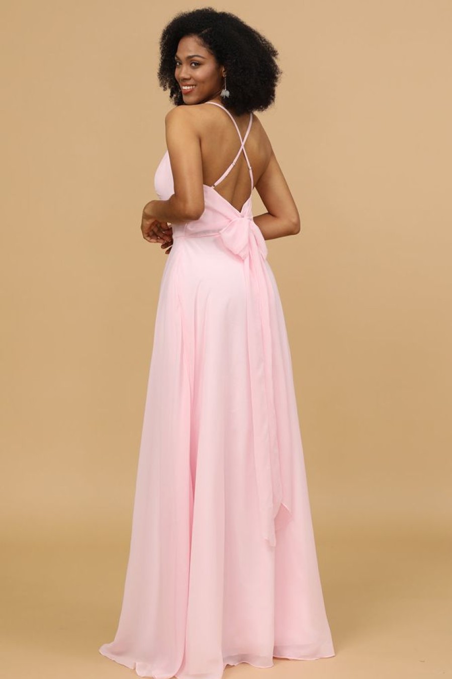 Homrain Spaghetti Straps Chiffon Bridesmaid Dress | Bridesmaid Dresses