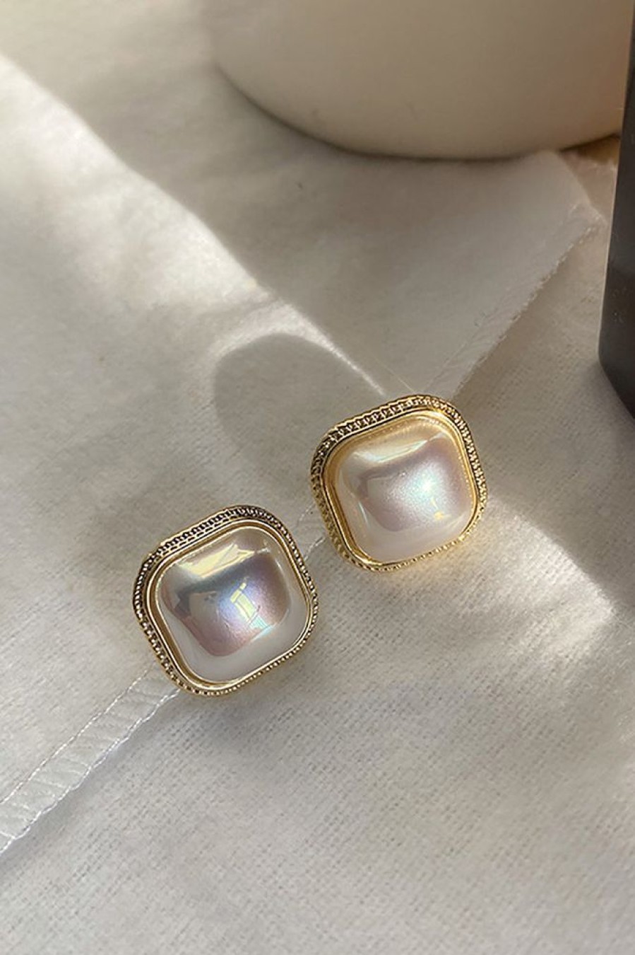 Homrain Vintage Square Pearl Earrings | Bridal Accessories