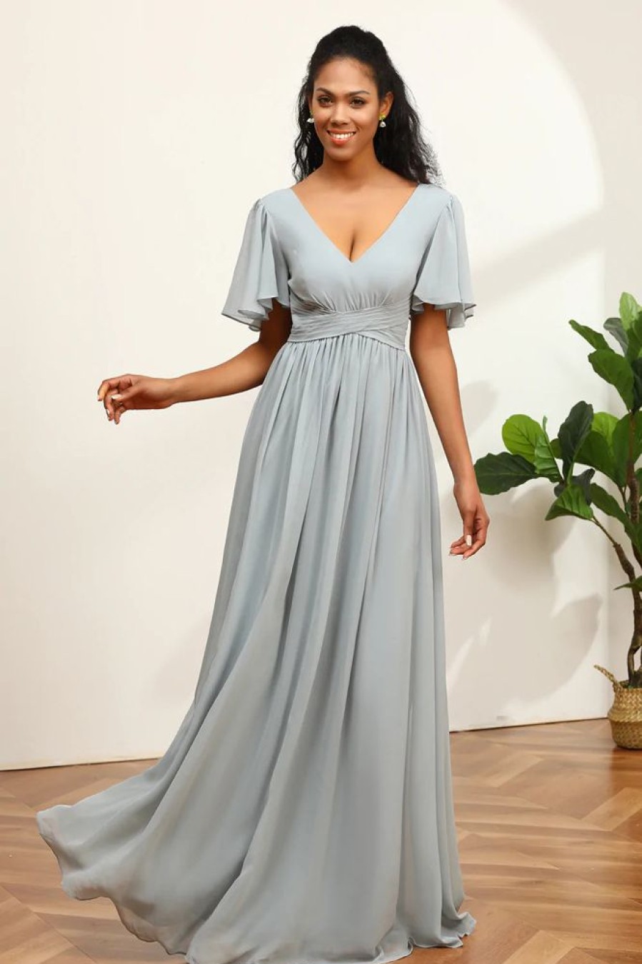 Homrain V-Neck Chiffon A-Line Bridesmaid Dress | Bridesmaid Dresses