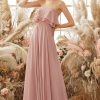 Homrain Elegant Strapless Chiffon Bridesmaid Dress | Wedding Guest Dresses