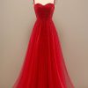 Homrain Sweetheart Prom Dress With Beading | Red Prom Dresses