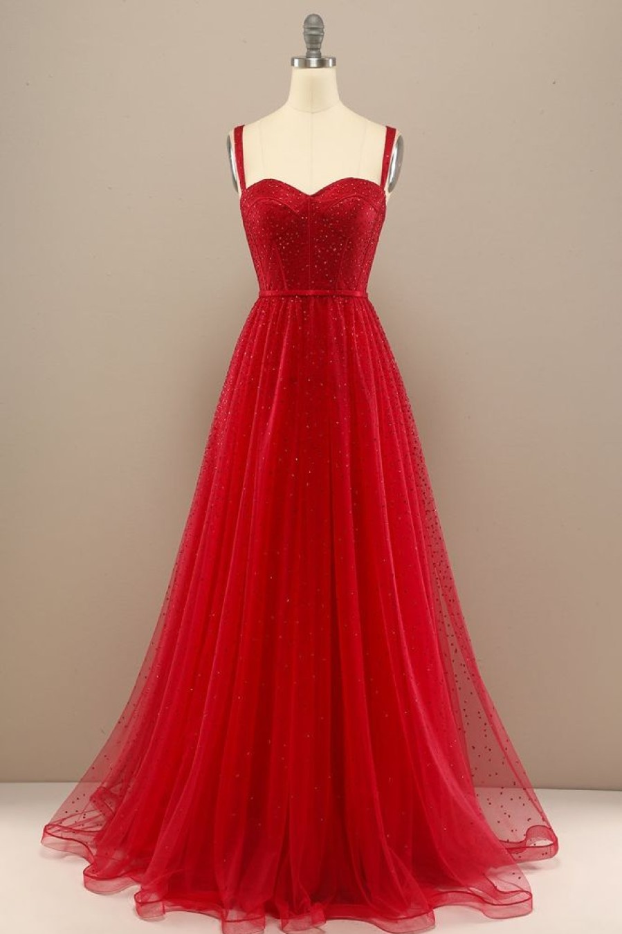 Homrain Sweetheart Prom Dress With Beading | Red Prom Dresses