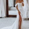 Homrain Simple Long Boho Mermaid Wedding Dress With Slit | Beach Wedding Dresses