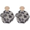 Homrain Leopard Rhinestones Sparkly Earrings | Earrings