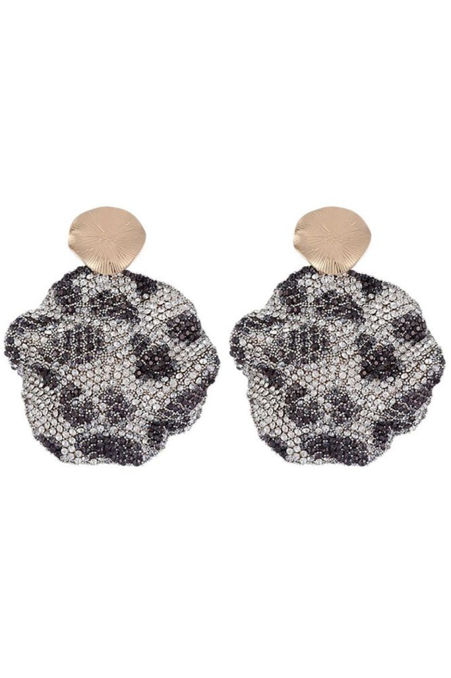 Homrain Leopard Rhinestones Sparkly Earrings | Earrings