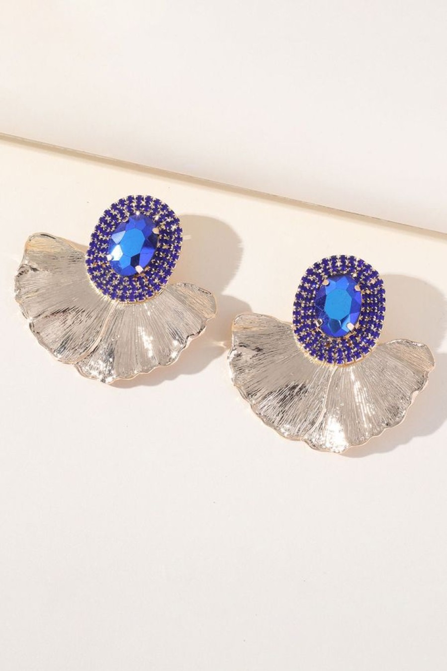 Homrain Oval Rhinestones Sparkly Floral Earrings | Earrings