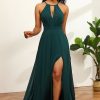 Homrain Pine Halter Sleeveless Bridesmaid Dress | Wedding Guest Dresses