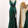 Homrain Mermaid Long Prom Dress With Slit | Green Prom Dresses