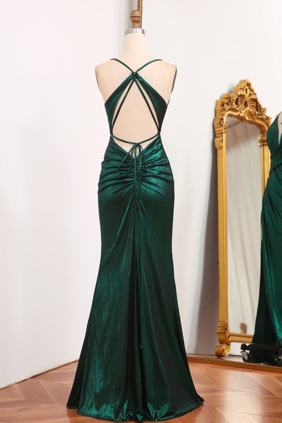 Homrain Mermaid Long Prom Dress With Slit | Green Prom Dresses