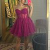 Homrain Corset Sweetheart A-Line Short Tulle Homecoming Dress | Purple Hoco Dresses