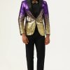 Homrain Sparkly And Golden Sequins Men'S Prom Blazer | Men Blazers