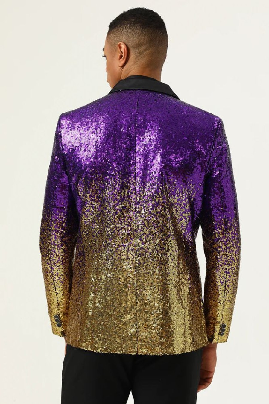 Homrain Sparkly And Golden Sequins Men'S Prom Blazer | Men Blazers