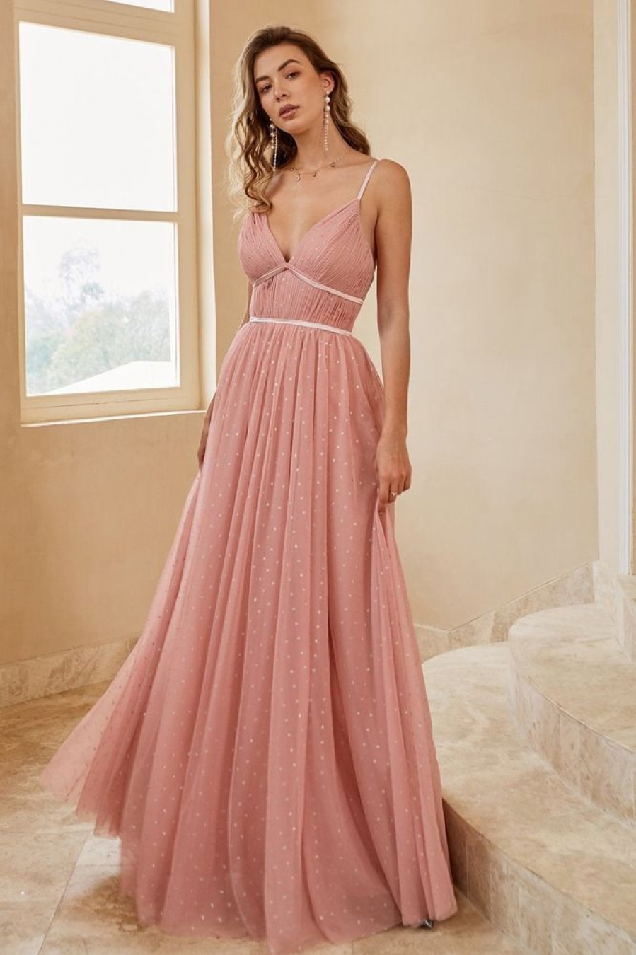 Homrain A Line Spaghetti Straps Bridesmaid Dress With Ruffles | Bridesmaid Dresses