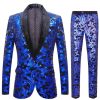 Homrain Royal Sequins Men'S 2 Pieces Suits | Men Blazers