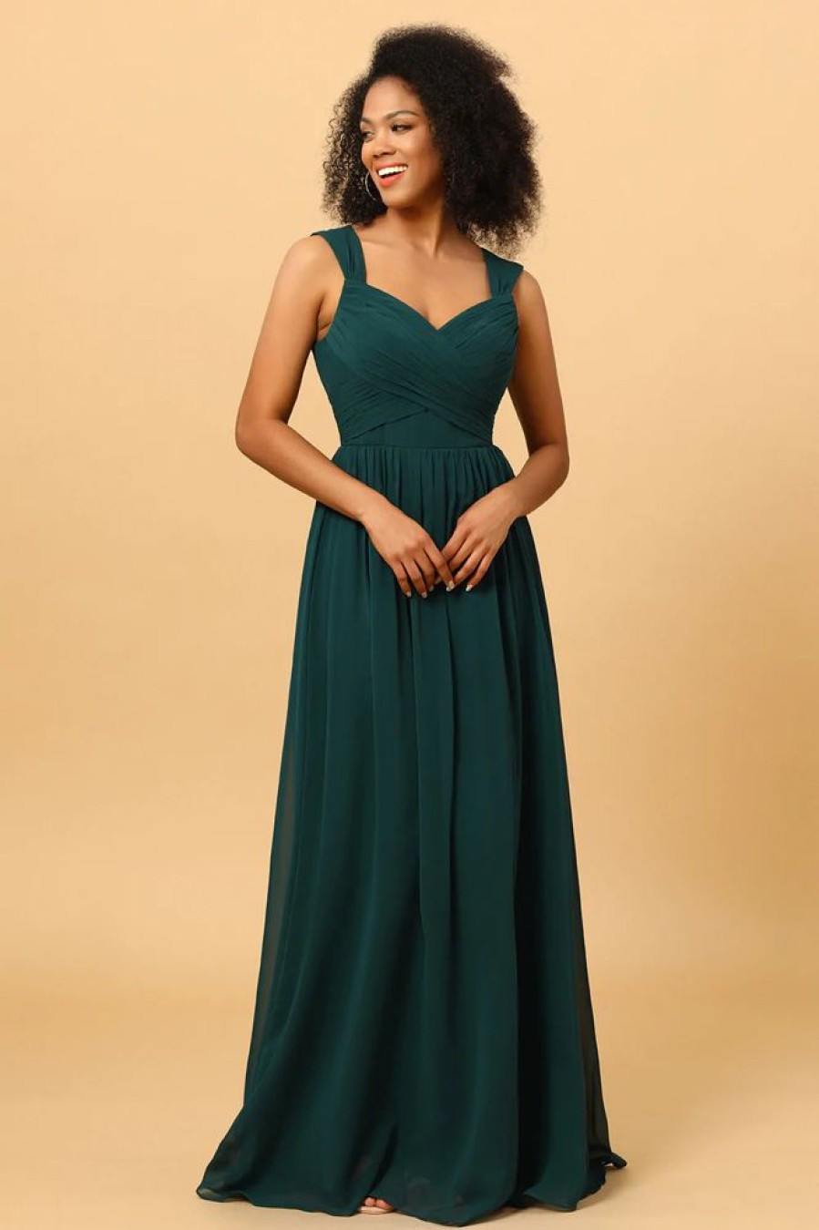 Homrain Chiffon Bridesmaid Dress With Ruffles | Boho Bridesmaid Dresses