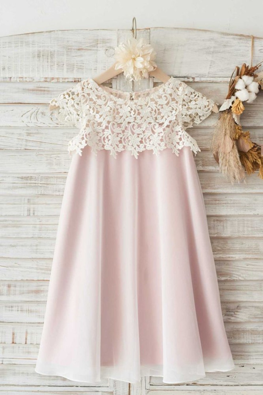 Homrain Round Neck Flower Girl Dress With Lace | Flower Girl Dresses