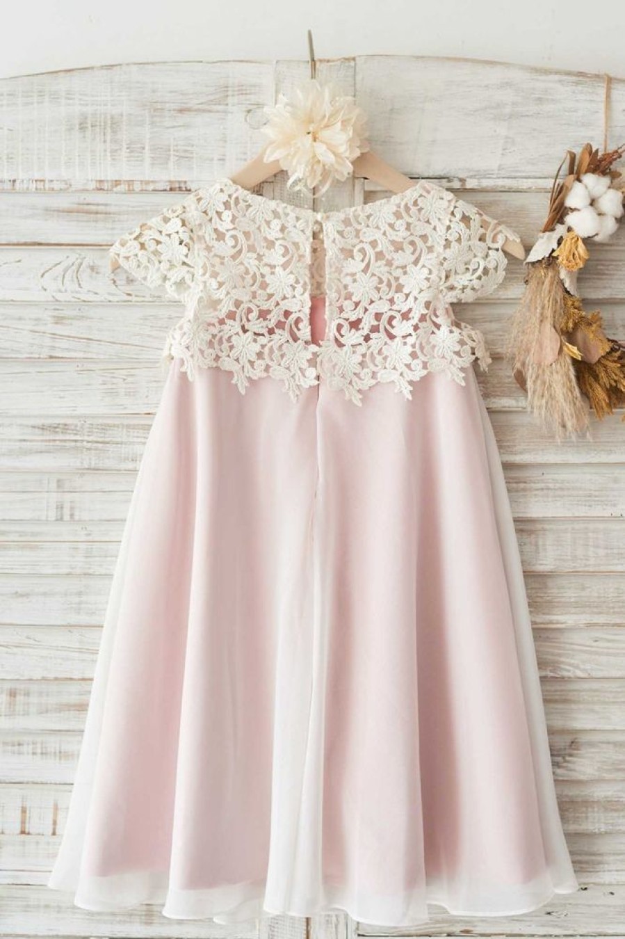 Homrain Round Neck Flower Girl Dress With Lace | Flower Girl Dresses