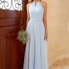 Homrain Long Chiffon Bridesmaid Dress With Slit | Bridesmaid Dress Under 100