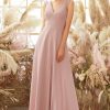 Homrain Blush Open Back Chiffon Bridesmaid Dress | Wedding Guest Dresses