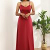 Homrain Satin Lace-Up Back Bridesmaid Dress | Wedding Guest Dresses