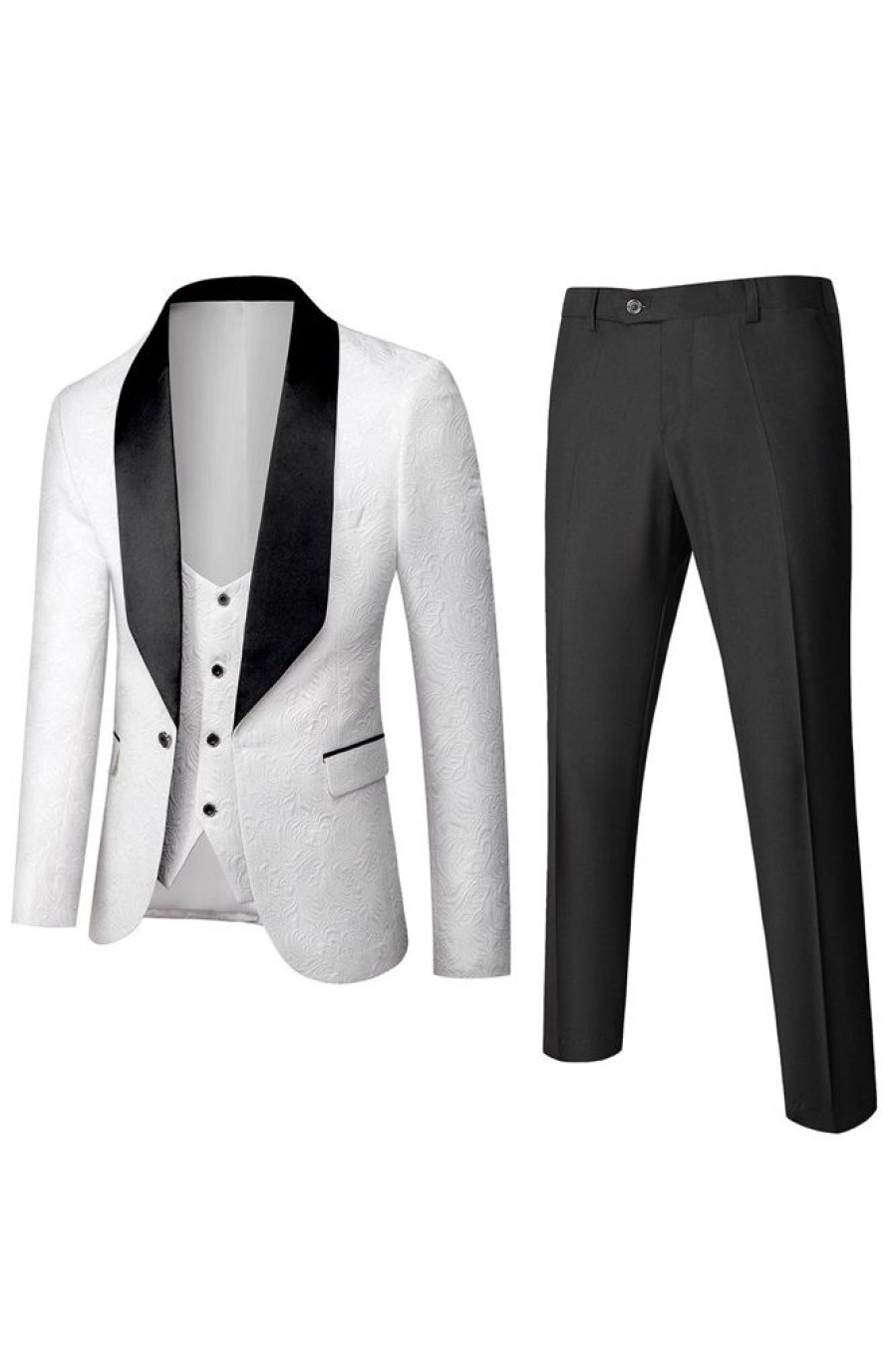 Homrain Jacquard Men'S 3 Pieces Prom Suits | Wedding Suits