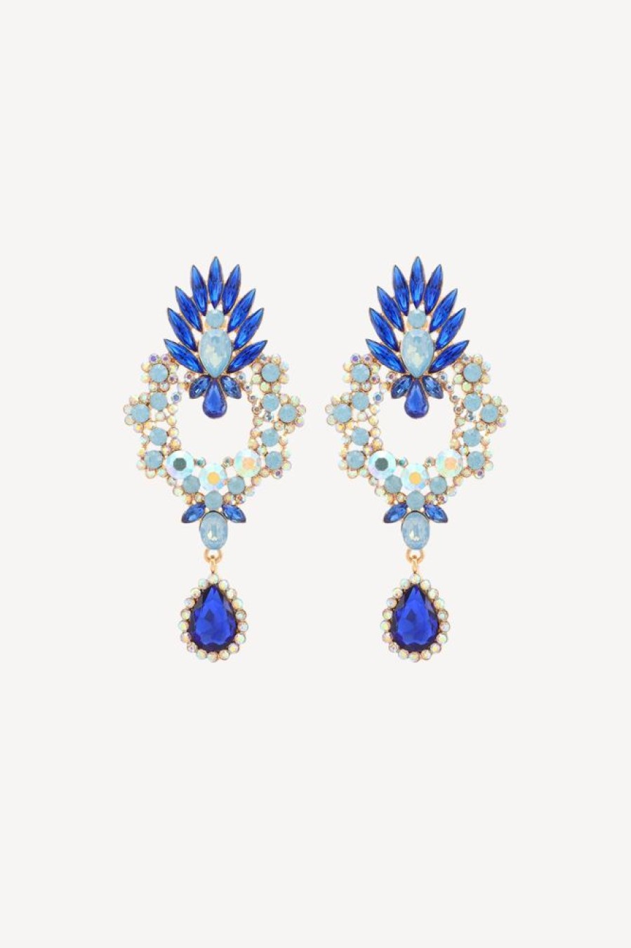 Homrain Sparkly Geometric Rhinestone Drop Earrings | Bridal Accessories