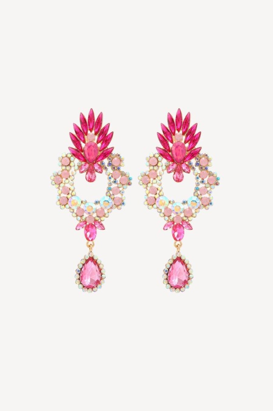 Homrain Sparkly Geometric Rhinestone Drop Earrings | Bridal Accessories