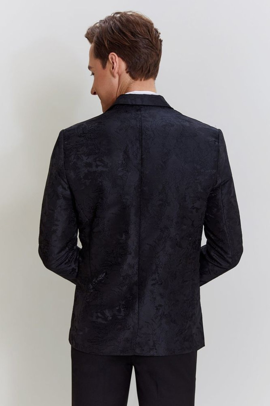 Homrain Jacquard Satin Notched Lapel Homecoming Blazer | Prom Suits